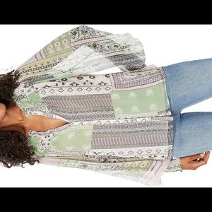 Ramy Brook Women's Patchwork Printed Shane Long Sleeve Top, Medium